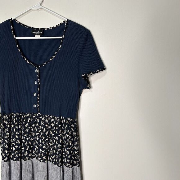 Vintage Positive Attitude Dress 12 Tiered Maxi Floral Praire Cottagecore - Picture 2 of 8